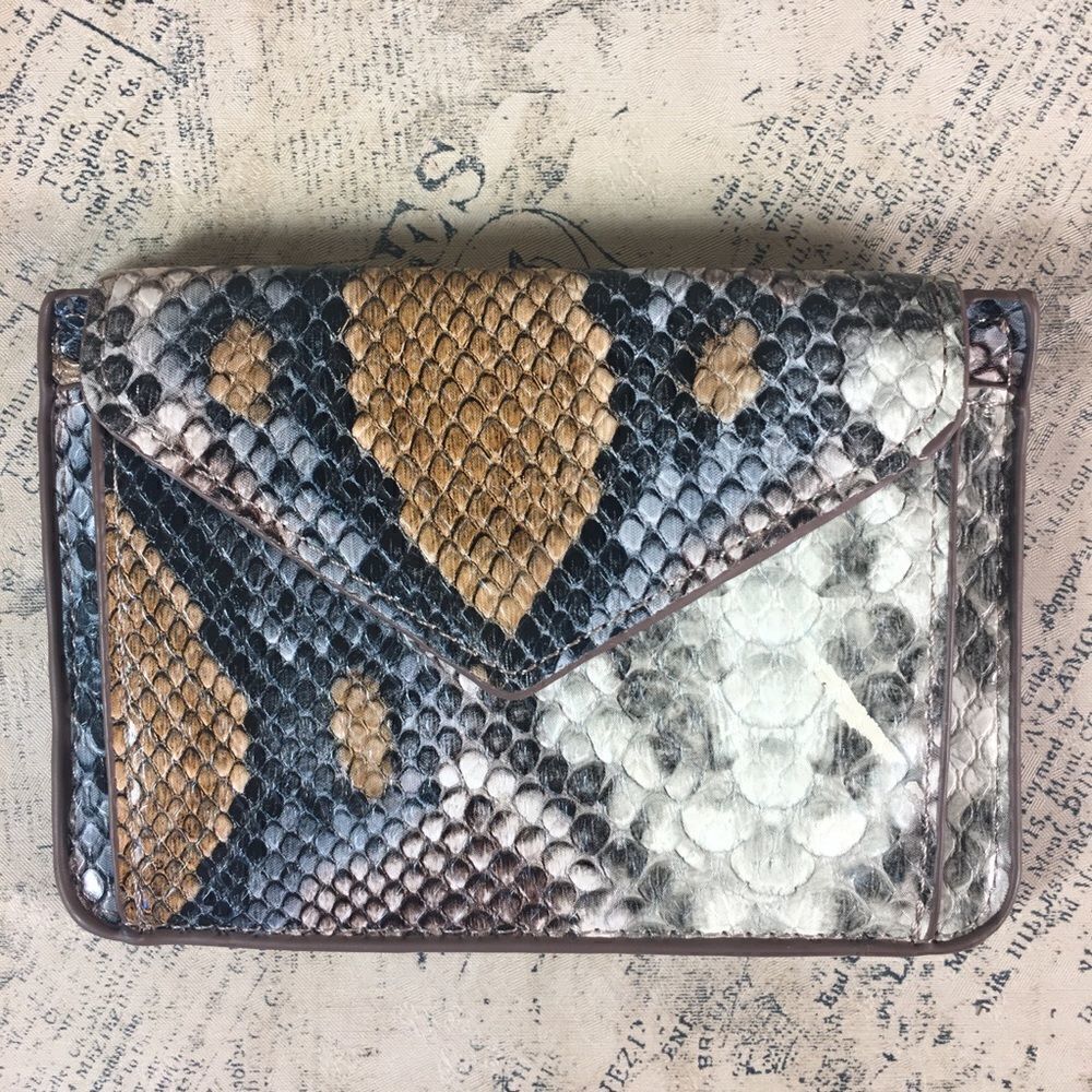 Vegan Leather Animal Print Card Holder Coin Purse Wallet Compact Organizer